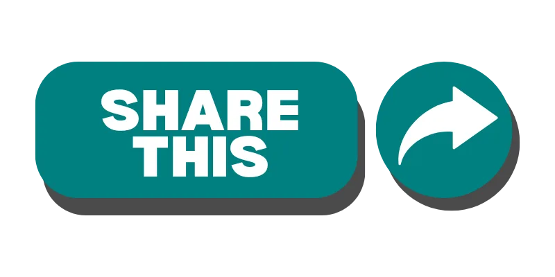 A teal Share This button and arrow icon on a light background—empowering women 45+ to easily and securely share helpful resources.